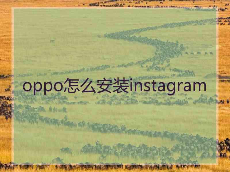 oppo怎么安装instagram oppo怎么安装instagram